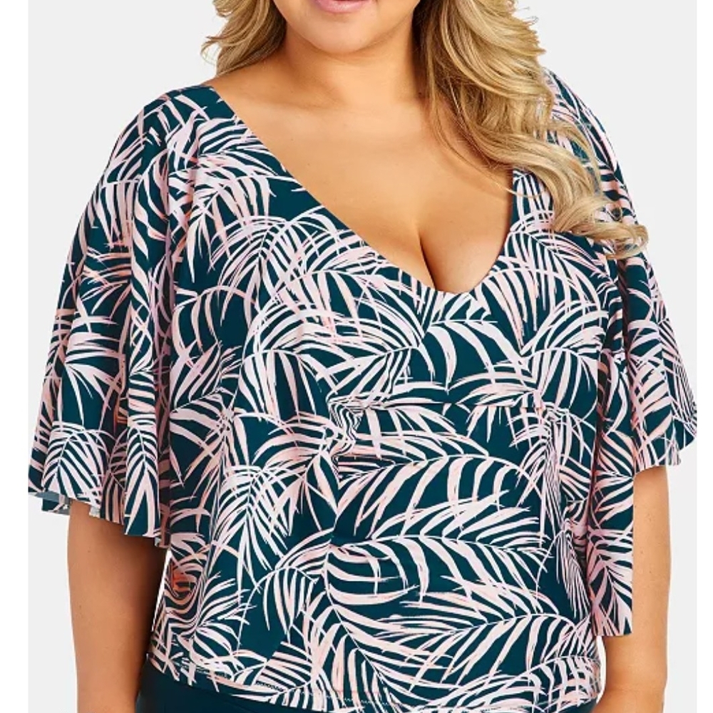 Raisins Women's Swim Top in Pink and Green